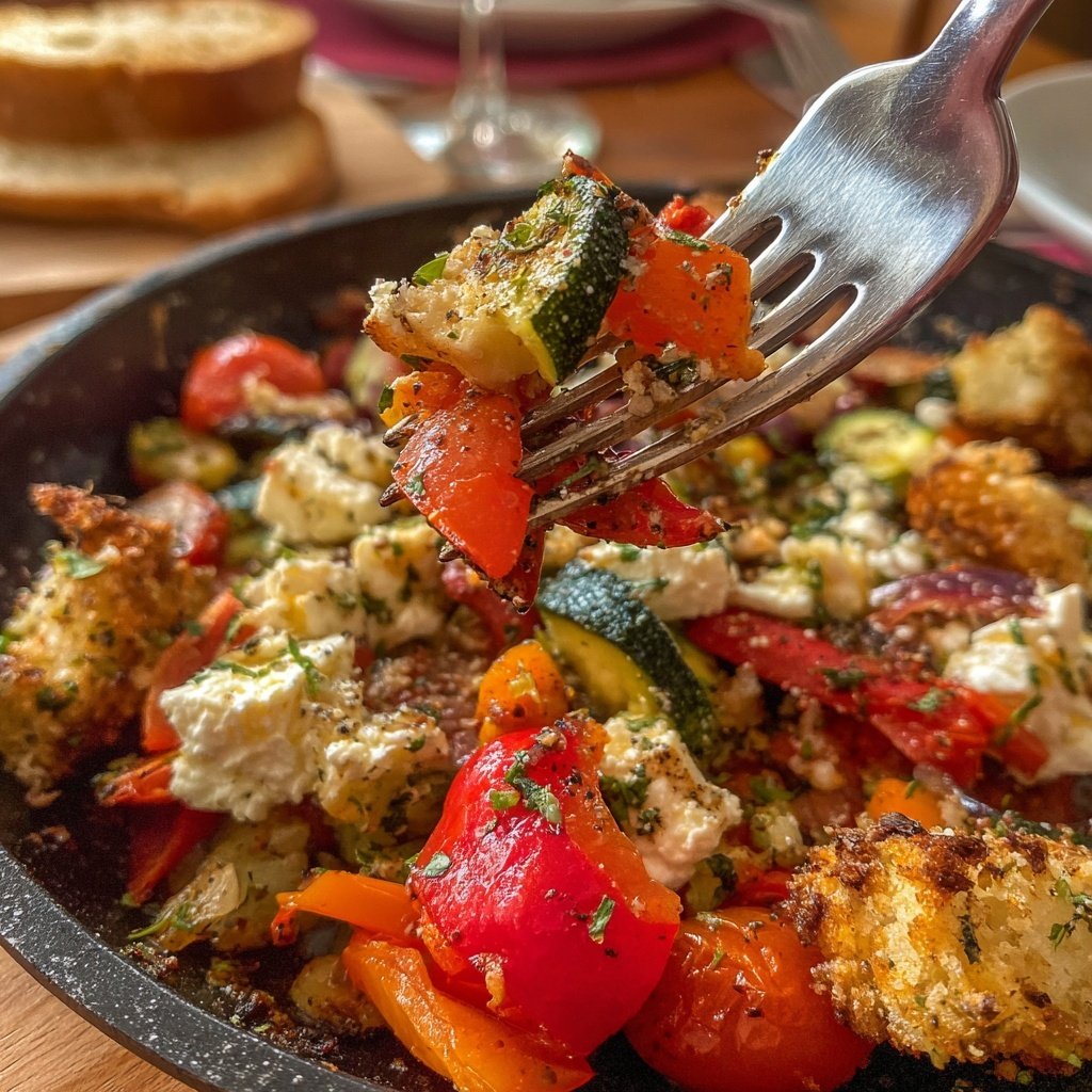 Gesund & Leicht Mediterrane Gemüsepfanne mit Feta