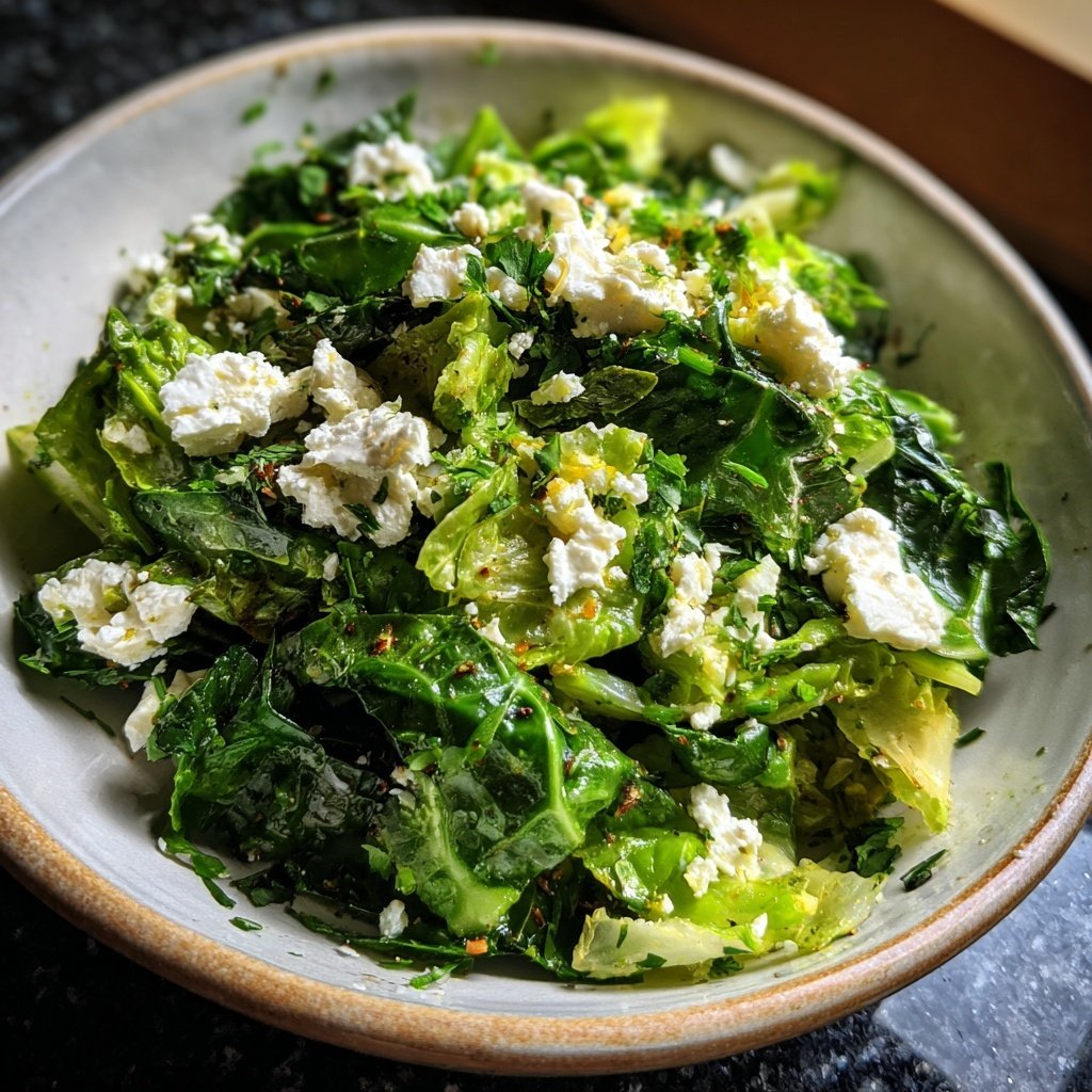 Green Goddess Salat mit Spitzkohl und Feta