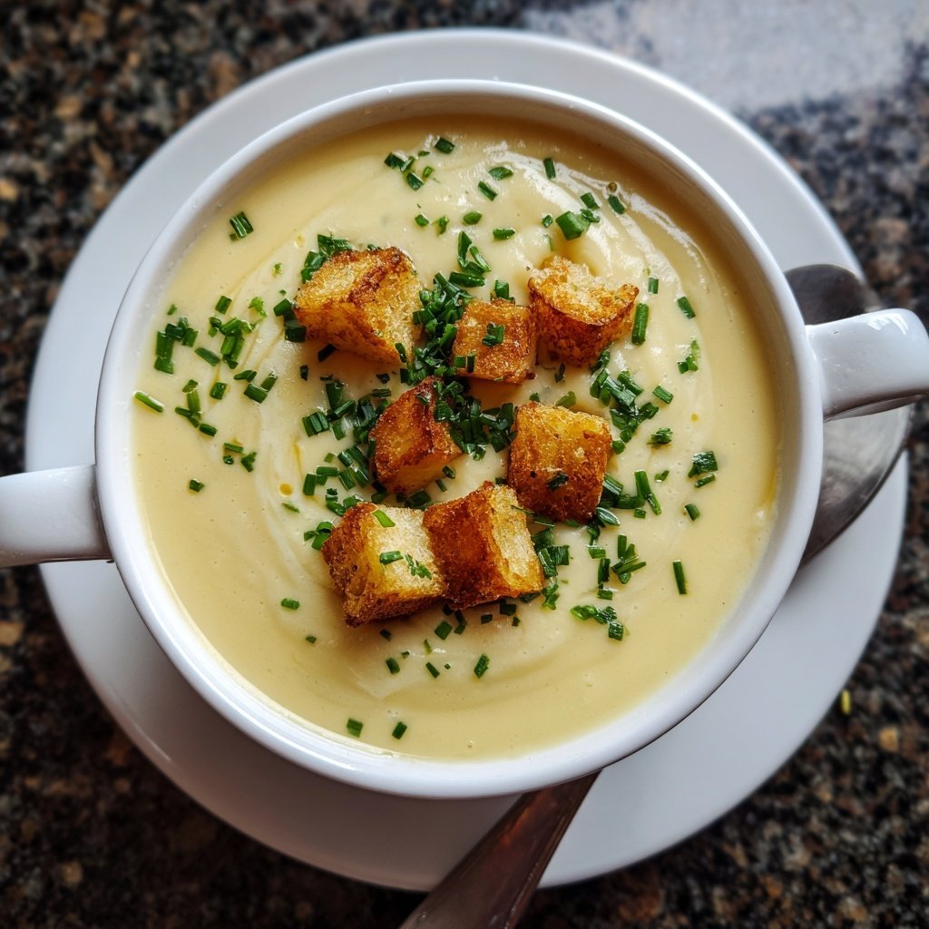 Blumenkohl Suppe Mit Kartoffelwürfeln