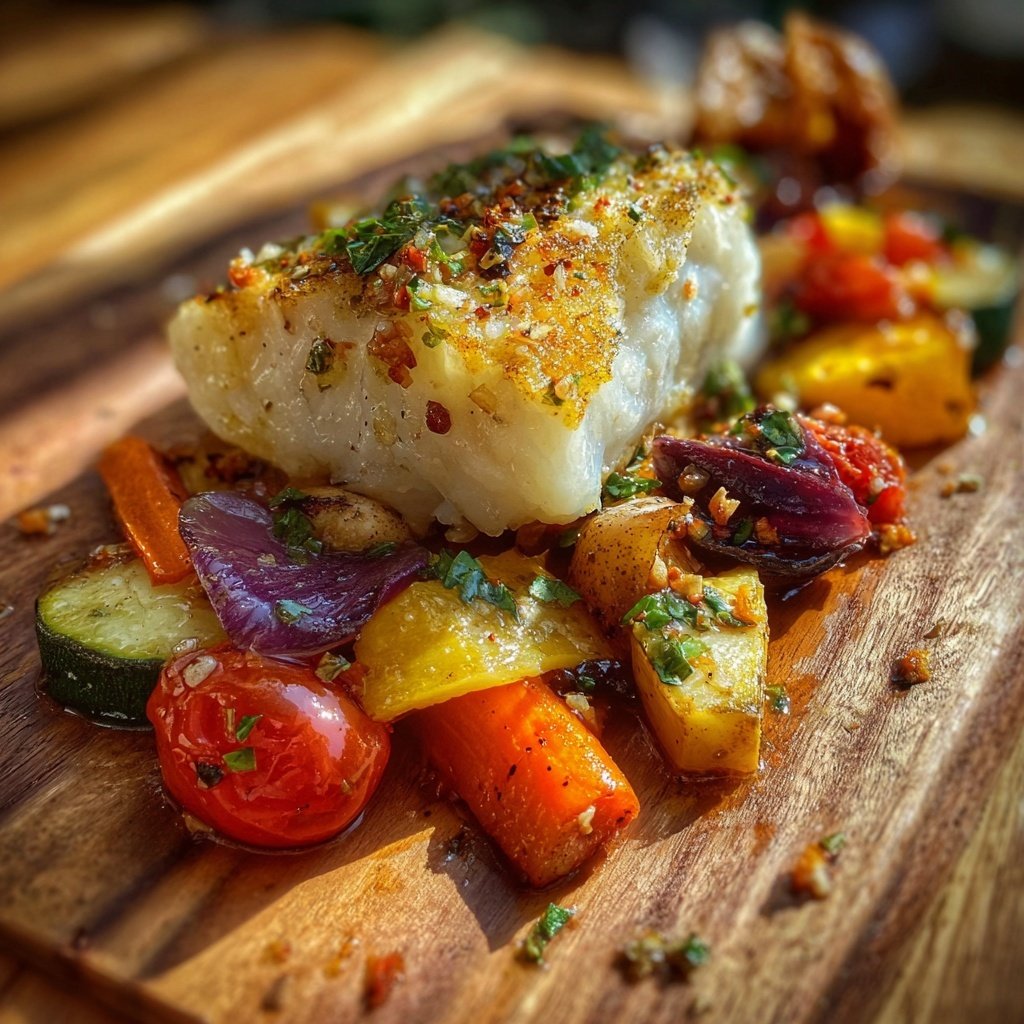Kalorienarmes Kabeljau Filet Mit Ofengemüse