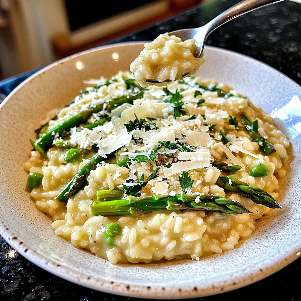 Risotto mit grünem Spargel